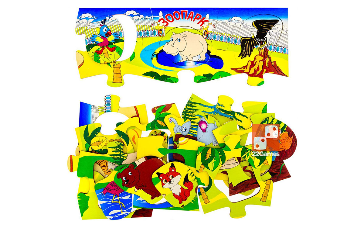 Большой пазл «В зоопарке» – Для детей Большой пазл «В зоопарке»