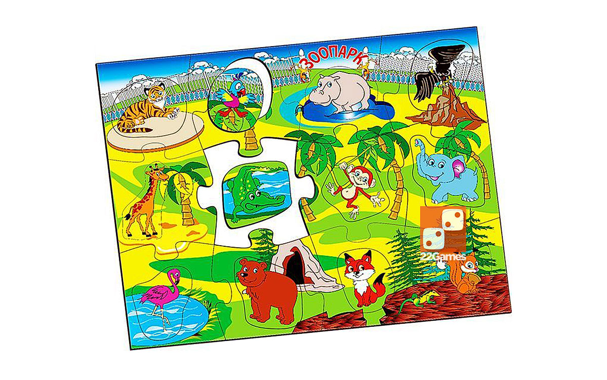 Большой пазл «В зоопарке» – Для детей Большой пазл «В зоопарке»