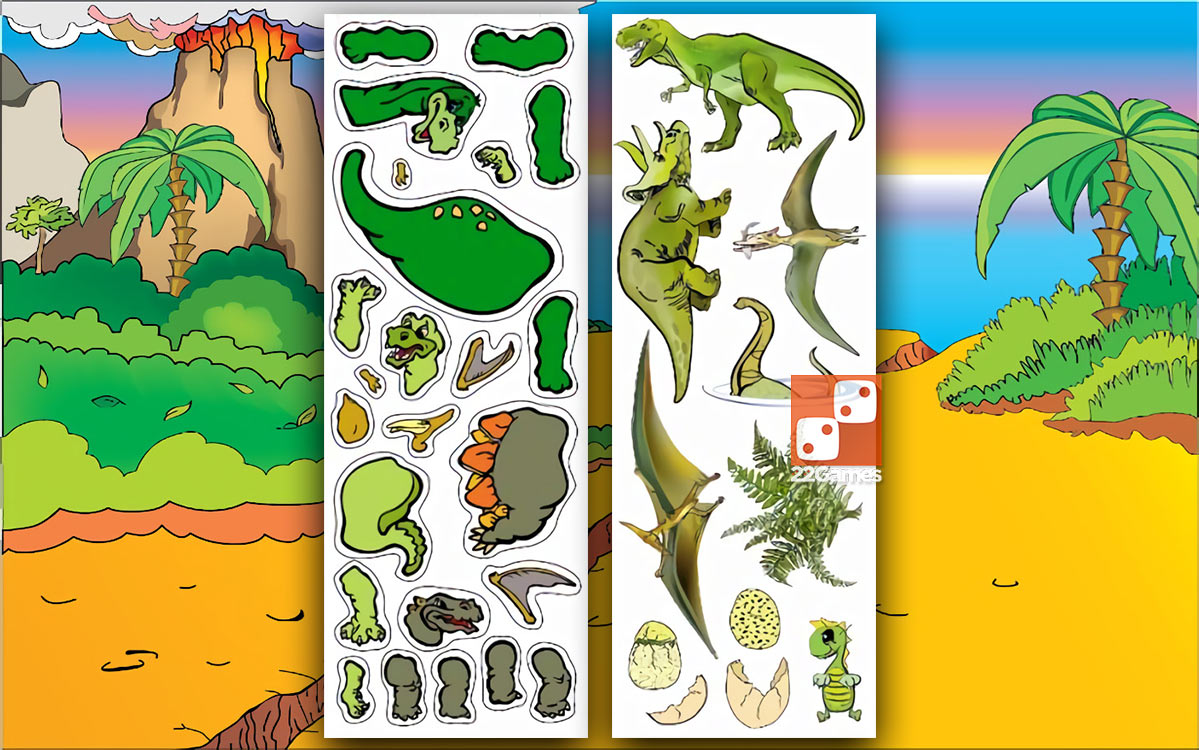 Игра с волшебными наклейками «Динозавры»